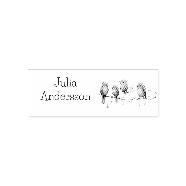 Whimsical Birds on Branches Timeless Elegance Self-inking Stamp (Design)