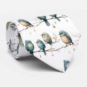 Whimsical Birds on Branches Timeless Elegance Tie