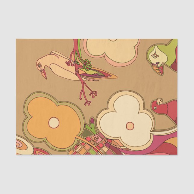 Whimsical Birds Tissue Paper (Front)