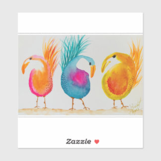 Whimsical Birds Vinyl Car Stickers