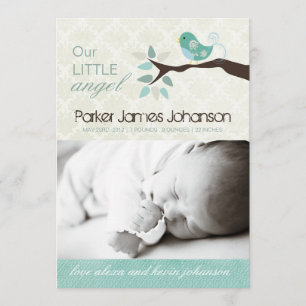 Whimsical Birth Announcement Photo card