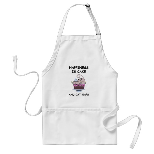 Whimsical Birthday Cat Standard Apron (Front)