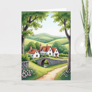 Whimsical Birthday Cottage Card