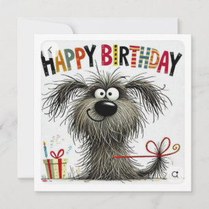 Whimsical birthday dog card