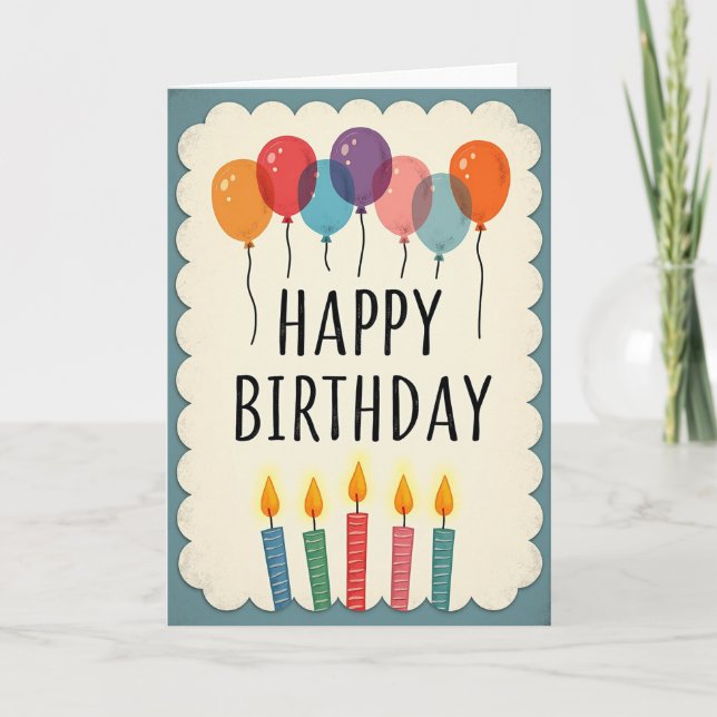 Whimsical Birthday Illustration Card (Front)
