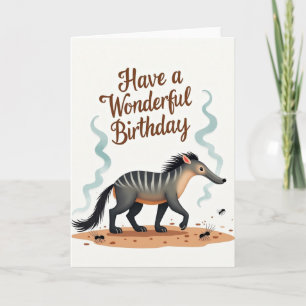 Whimsical Birthday Striped Mammal Card