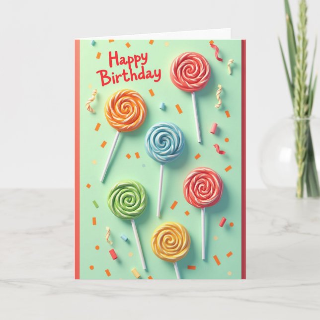 Whimsical Birthday Swirl Card (Front)