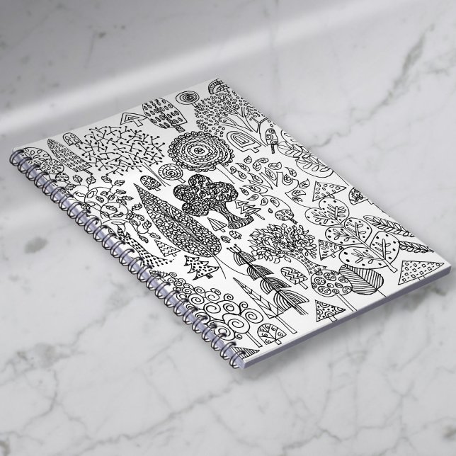 Whimsical Black and White Decorative Trees Pattern Notebook (Whimsical Black and White Decorative Trees Pattern Notebook)