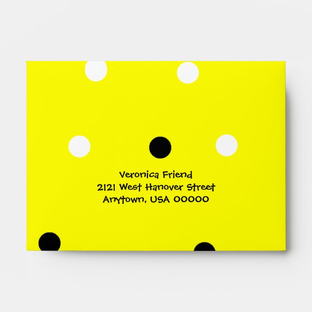 Whimsical black and yellow envelope (Front)