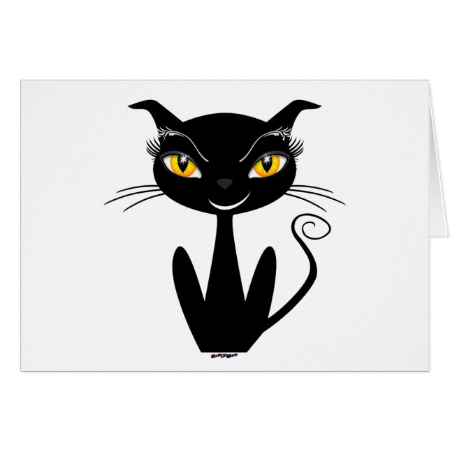 Whimsical Black Cat (Front Horizontal)