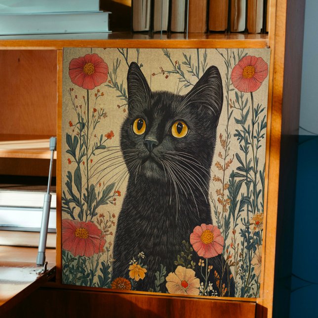 Whimsical Black Cat Decoupage Tissue Paper (Creator Uploaded)