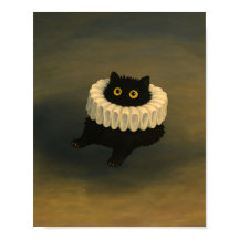 Whimsical Black Cat Ghibli Style Poster