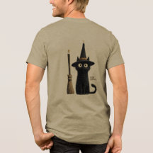 Whimsical Black Cat Happy Halloween