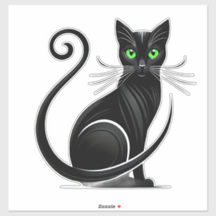 Whimsical Black Cat Illustration