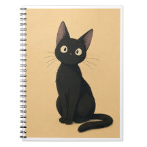 Whimsical Black Cat inspired Notebook