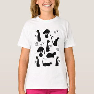 Whimsical Black Cat T-Shirt