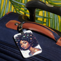 Whimsical Black Girl W/ Flower Adorned Afro