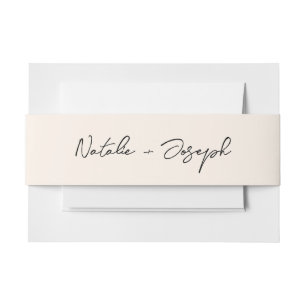 Whimsical Black Handwritten Retro Fun Cute Wedding Invitation Belly Band