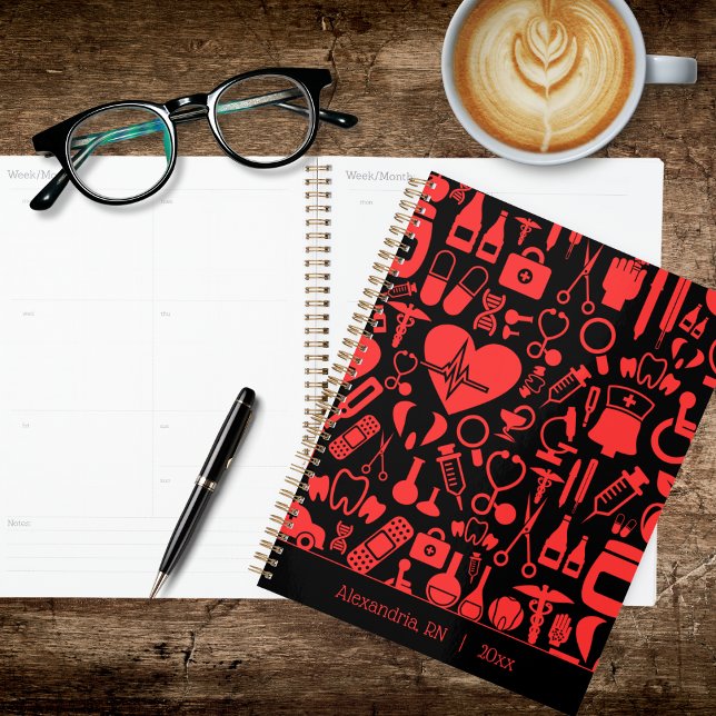 Whimsical Black & Red Nurse Planner (Creator Uploaded)