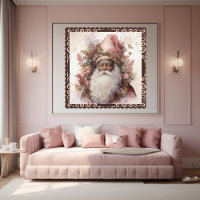 Whimsical Black Santa: Pink & Earth Tones