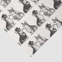 Whimsical Black & White Vintage Corgi Wedding