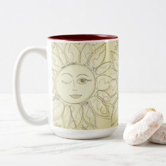 Whimsical blinking sun - coffee mug