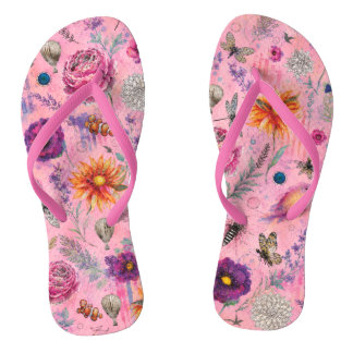 Whimsical Bloom Garden Thongs