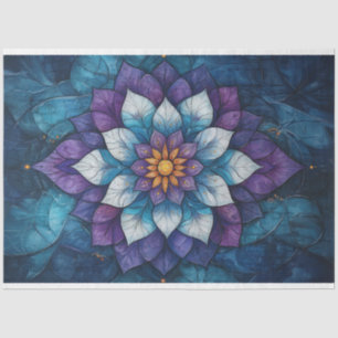 Whimsical Blue and Purple Mandala Doodle Tissue Paper