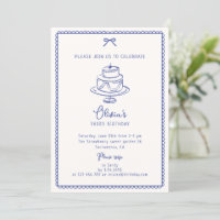Whimsical Blue, Birthday Cake, Birthday Party