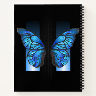 "Whimsical Blue Butterfly Spiral Photo Notebook" Notebook