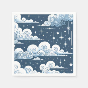 Whimsical Blue Celestial  Napkin