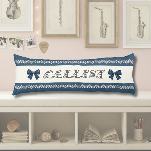 Whimsical Blue Cello Decor Music Nook Body Pillow
