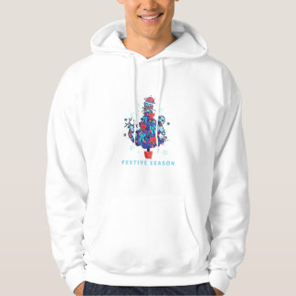 Whimsical Blue Christmas Tree Hoodie