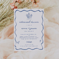 Whimsical Blue Doodle Rehearsal Dinner