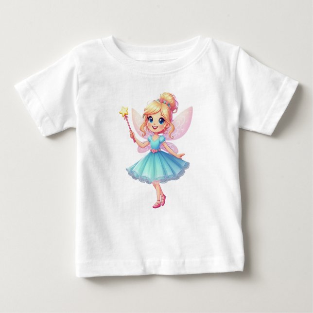 Whimsical Blue Fairy Baby T-Shirt (Front)