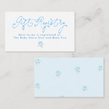 Whimsical Blue Floral Gift Registry Minimalist