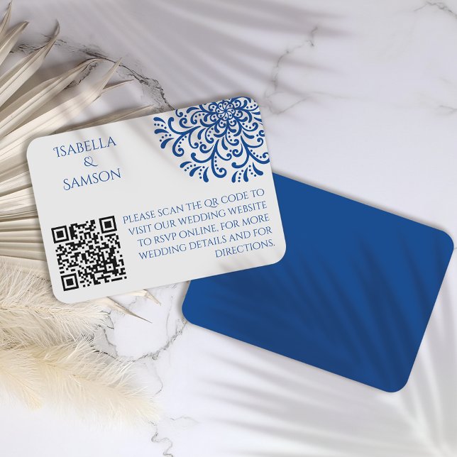 Whimsical Blue Flourish Enclosure Card (Creator Uploaded)