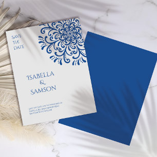 Whimsical Blue Flourish Save The Date