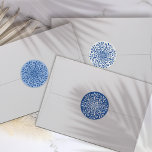 Whimsical Blue Flourish Sticker<br><div class="desc">Celebrate your special day with a touch of elegance and sophistication with our unique and artfully designed wedding invitation set. Featuring a pristine white background adorned with a mesmerizing blue rotational symmetry pattern of swashes and dots making up a flowery pattern, this invitation beautifully captures the essence of timeless romance...</div>