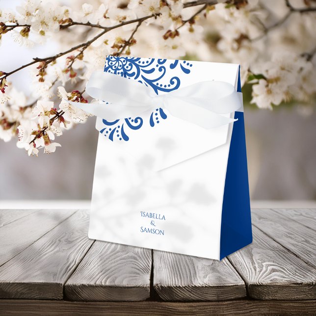 Whimsical Blue Flourish Wedding Favour Box (Creator Uploaded)