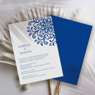 Whimsical Blue Flourish Wedding Invitation