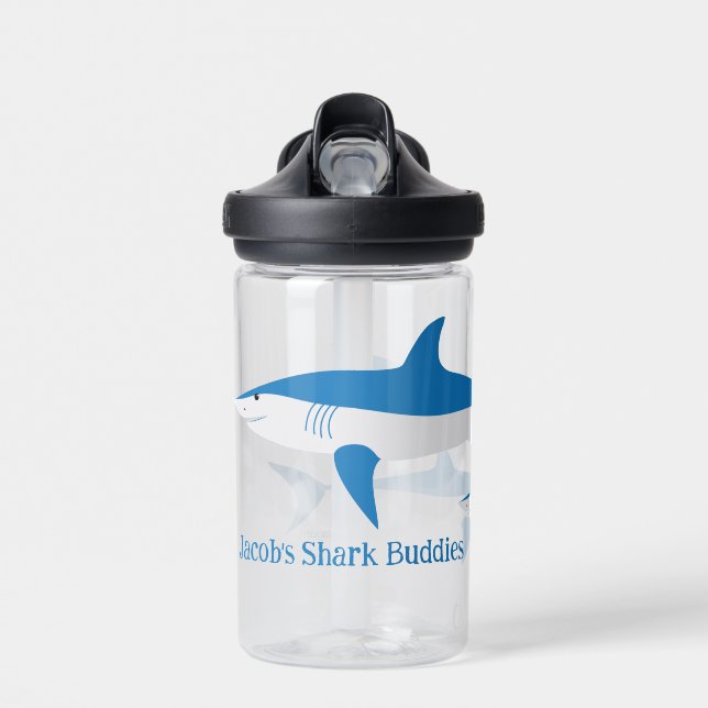 Whimsical Blue Mako Shark  Water Bottle (Front)