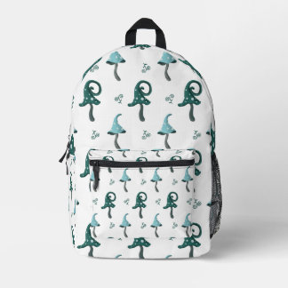 Whimsical Blue Mushroom Pattern Backpack