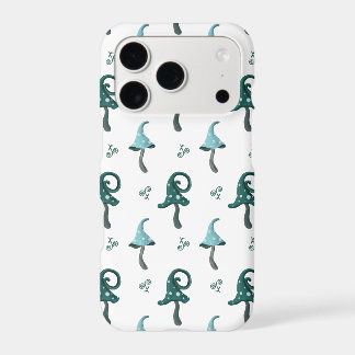 Whimsical Blue Mushroom Pattern iPhone Case