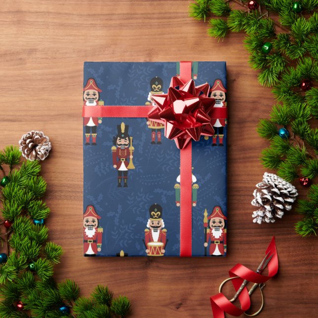 Whimsical Blue Nutcracker Wrapping Paper (Holiday Gift)