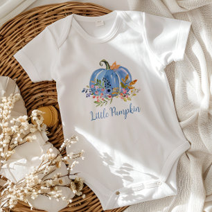 Whimsical Blue Pumpkin Baby Baby Bodysuit