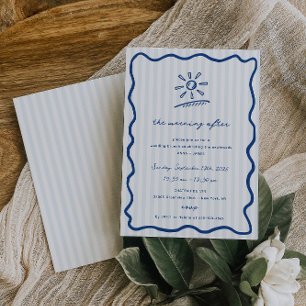 Whimsical Blue The Morning After Brunch Invitation