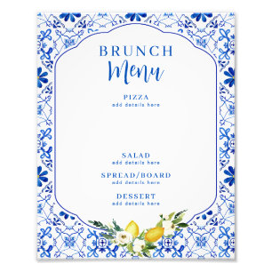 Whimsical Blue Yellow Lemon Bridal Shower Sign