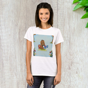 Whimsical Bluebird and Birdhouse Cute Spring T-Shirt