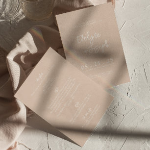 Whimsical Blush Boho All In One Wedding Invitation